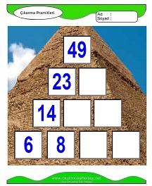 Çıkarma Pramidi Çalışma Sayfaları